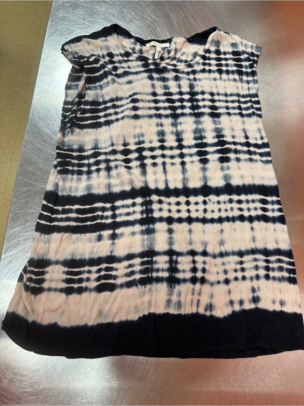 Women’s Maje Sleeveless Tank Tunic Black White Tie Dye Size 2